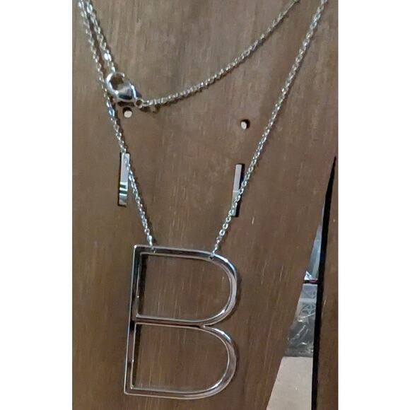 BUNDLE ONLY Silvertone 20" Letter B Initial Chain Necklace Fine Lobster - Picture 3 of 3